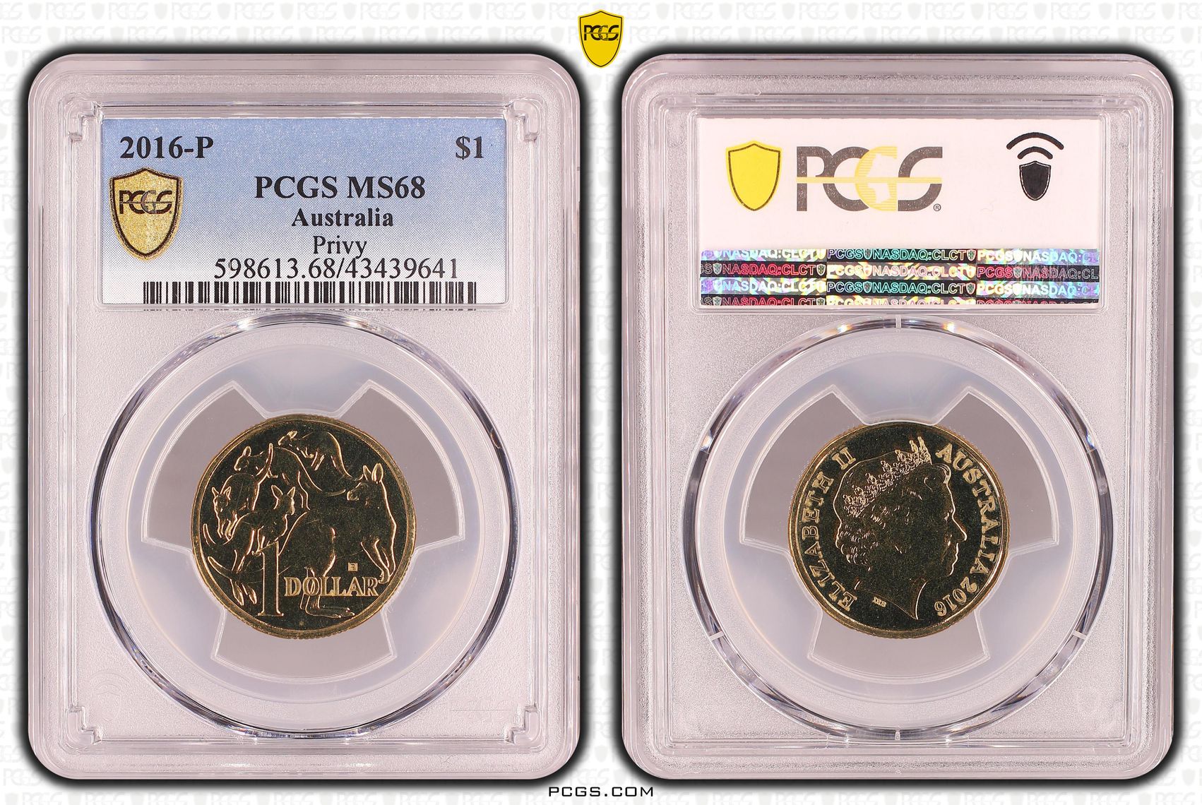 Elizabeth II, Privy, One Dollar, MS68 , 2016-P
