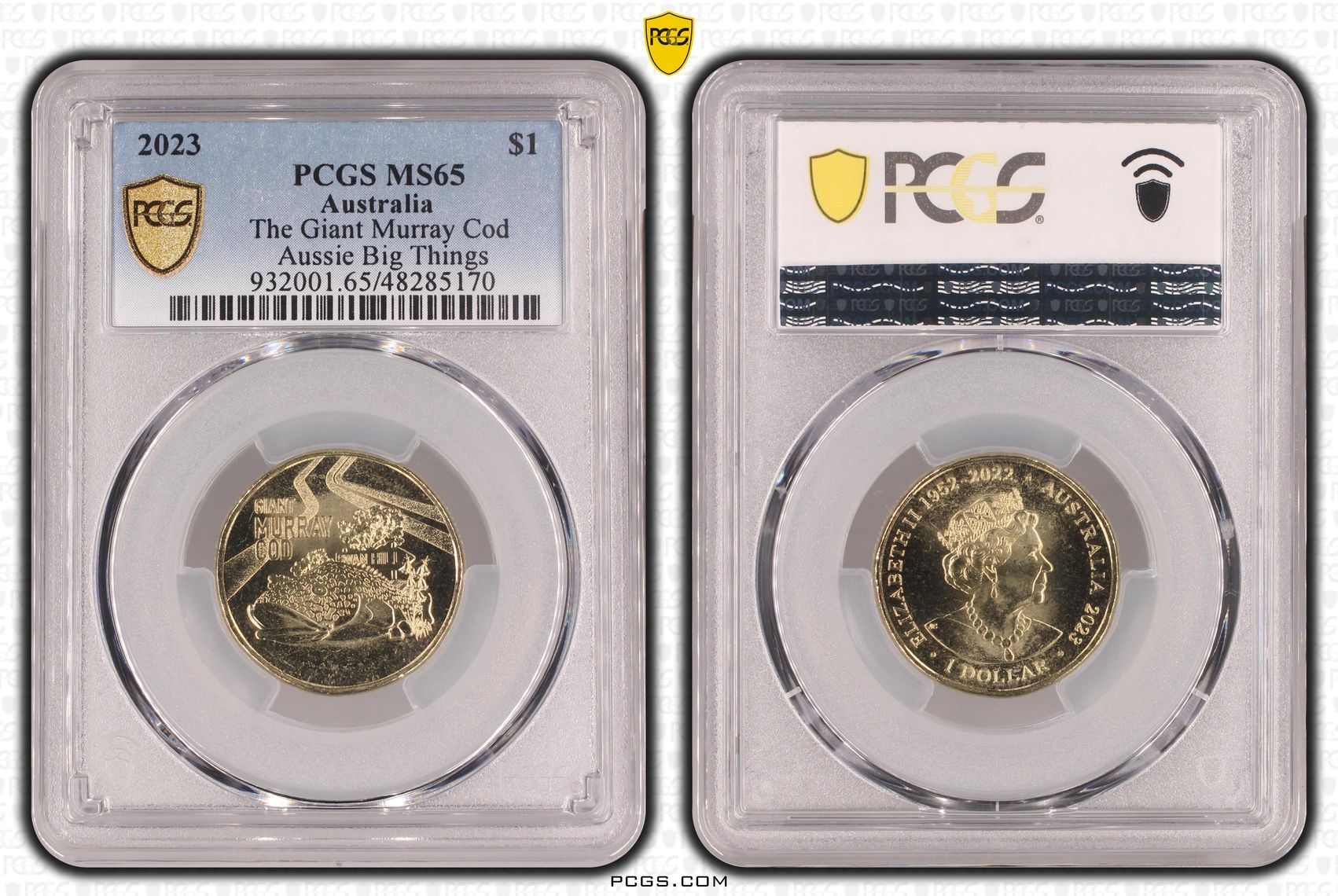 The Giant Murray Cod Aussie Big Things, One Dollar, 2023, PCGS MS65