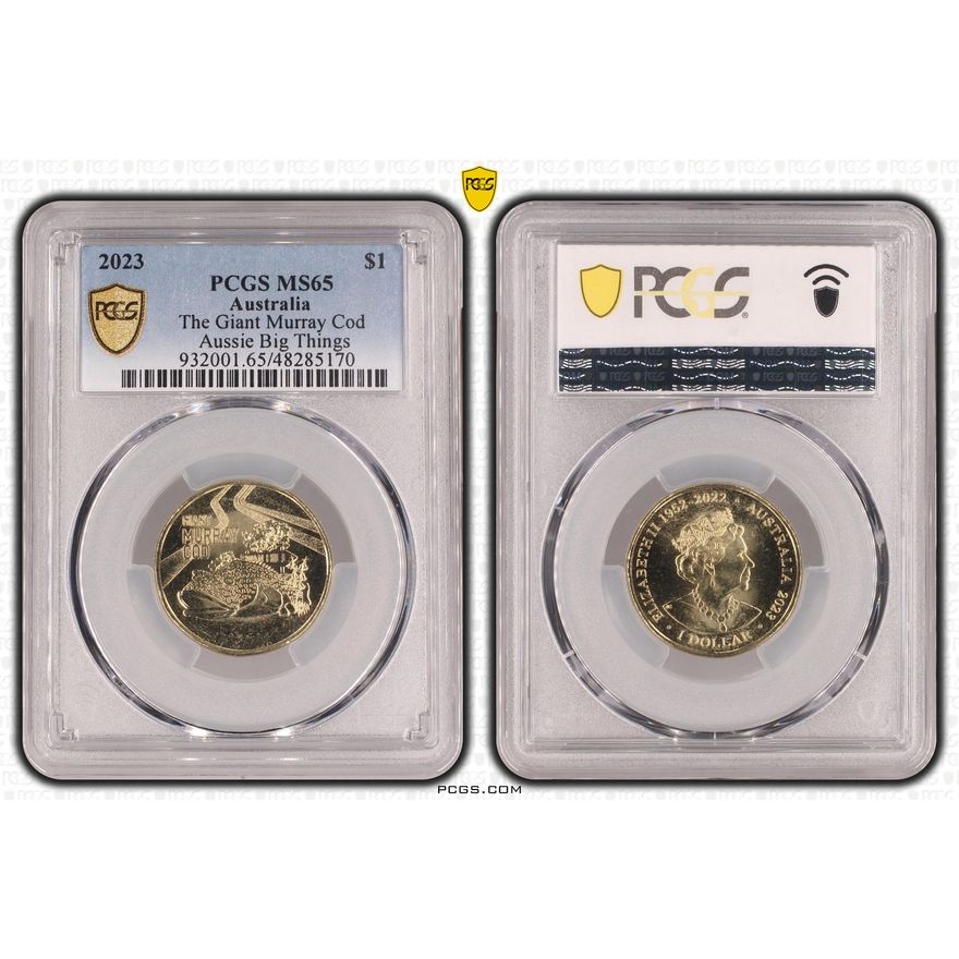 The Giant Murray Cod Aussie Big Things, One Dollar, 2023, PCGS MS65