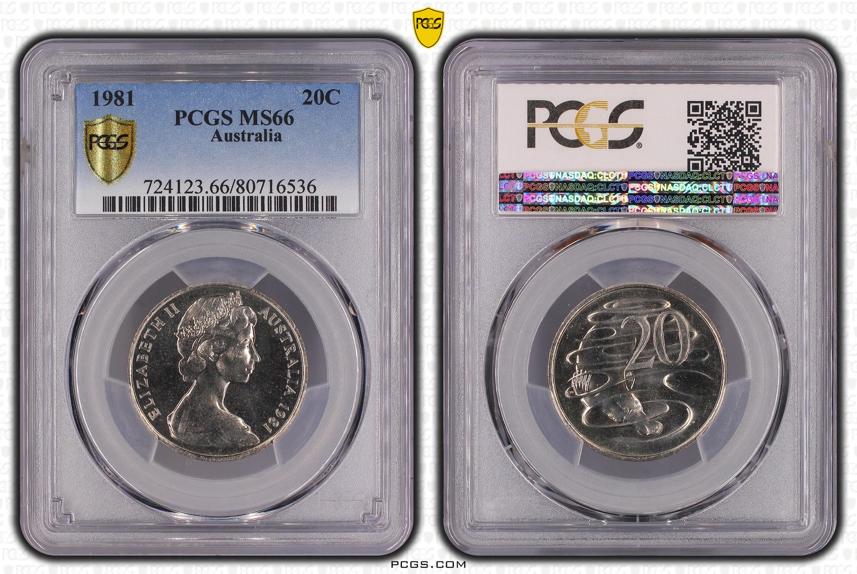 Elizabeth II, Twenty Cent, 1981, PCGS MS66