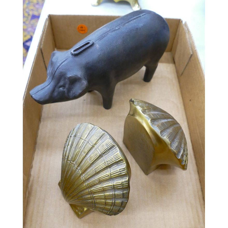 Box Cast Iron Piggybank etc.