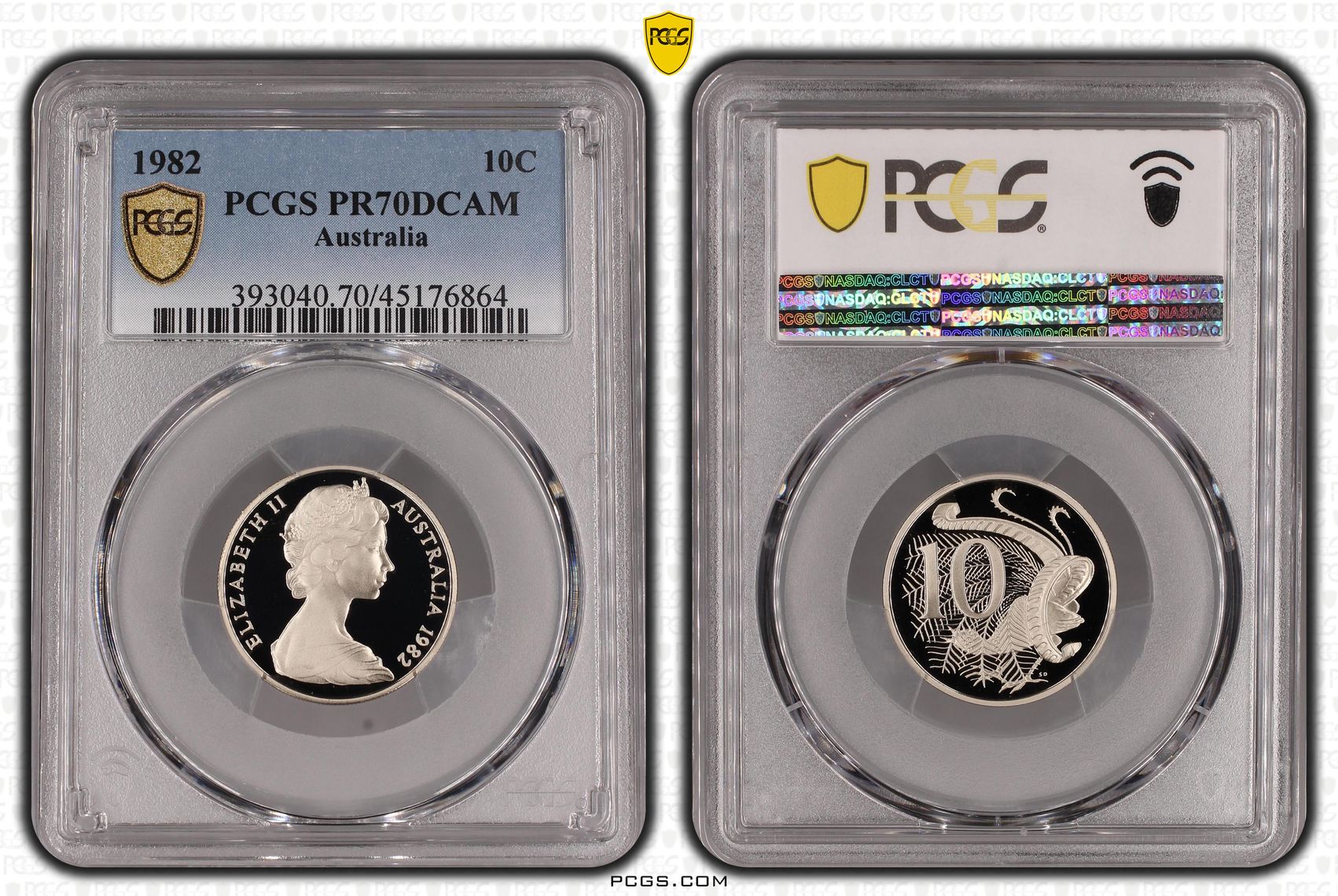 1982 Australia Ten Cent, 10c PCGS - PR70DCAM POP 16/0 -864