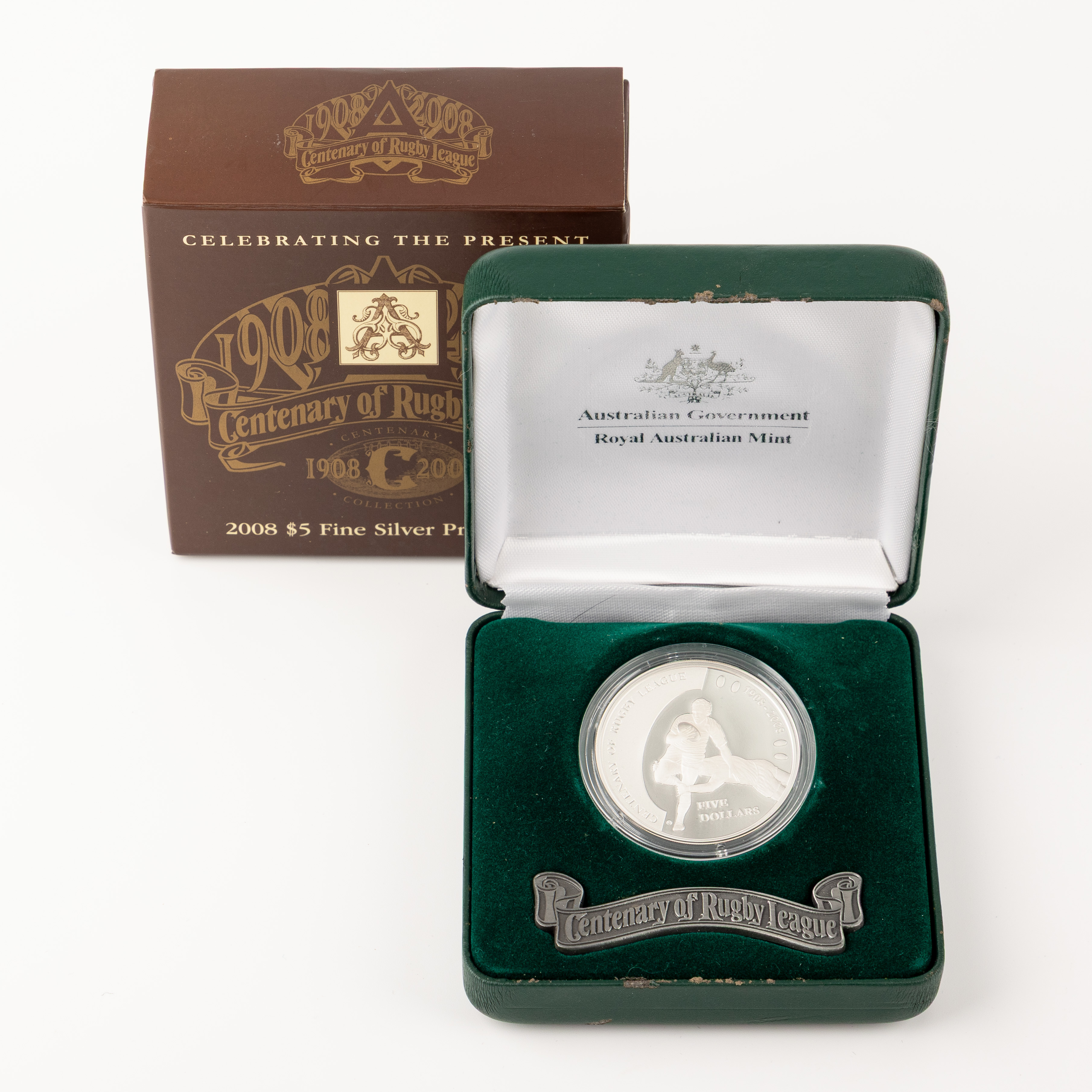 Centenary of Rugby League Silver Proof Coin, Five Dollars, 2008