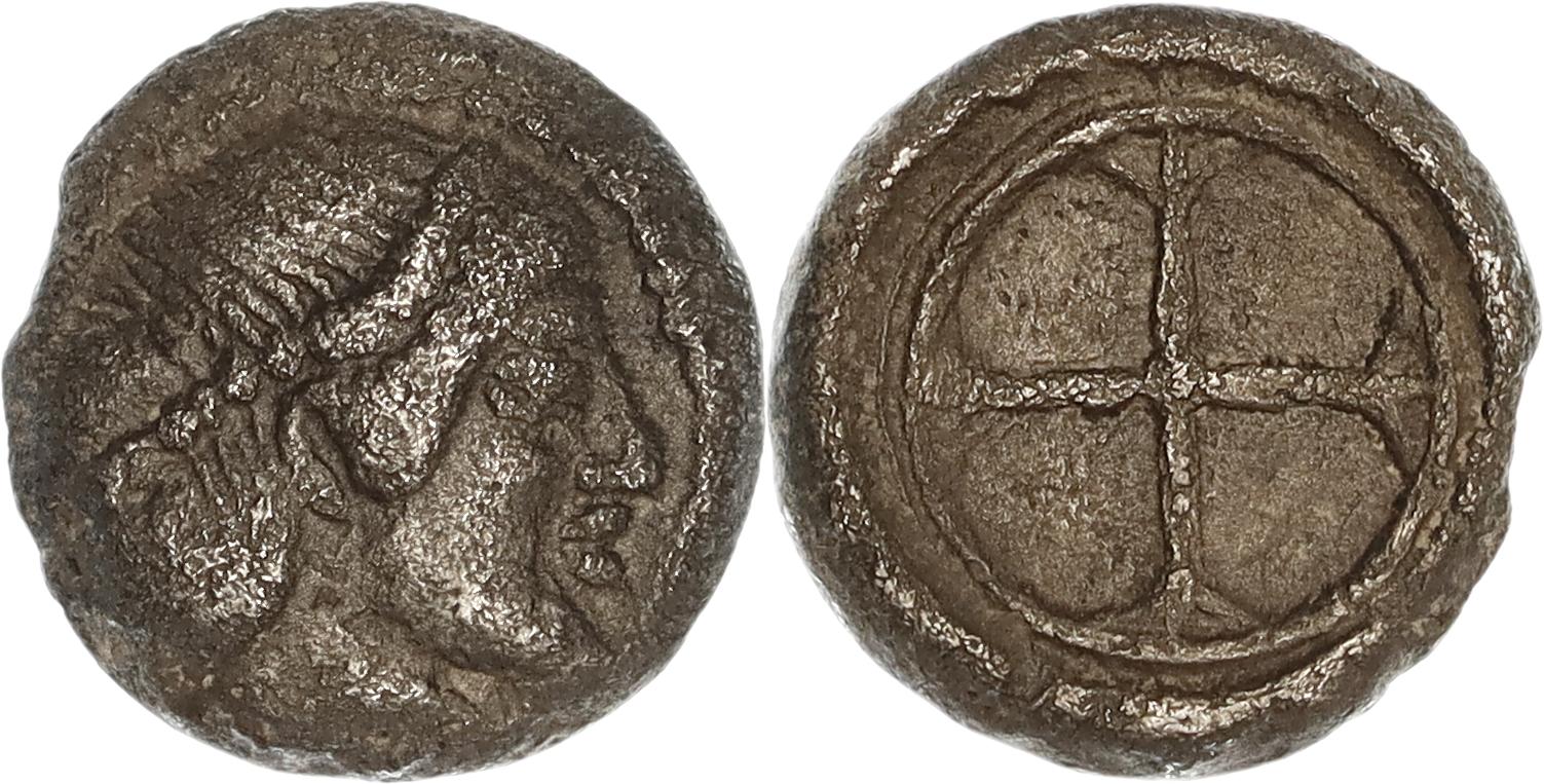 Sicily, Syracuse, Deinomenid Tyranny, Silver Obol, 478-470 BC, VF