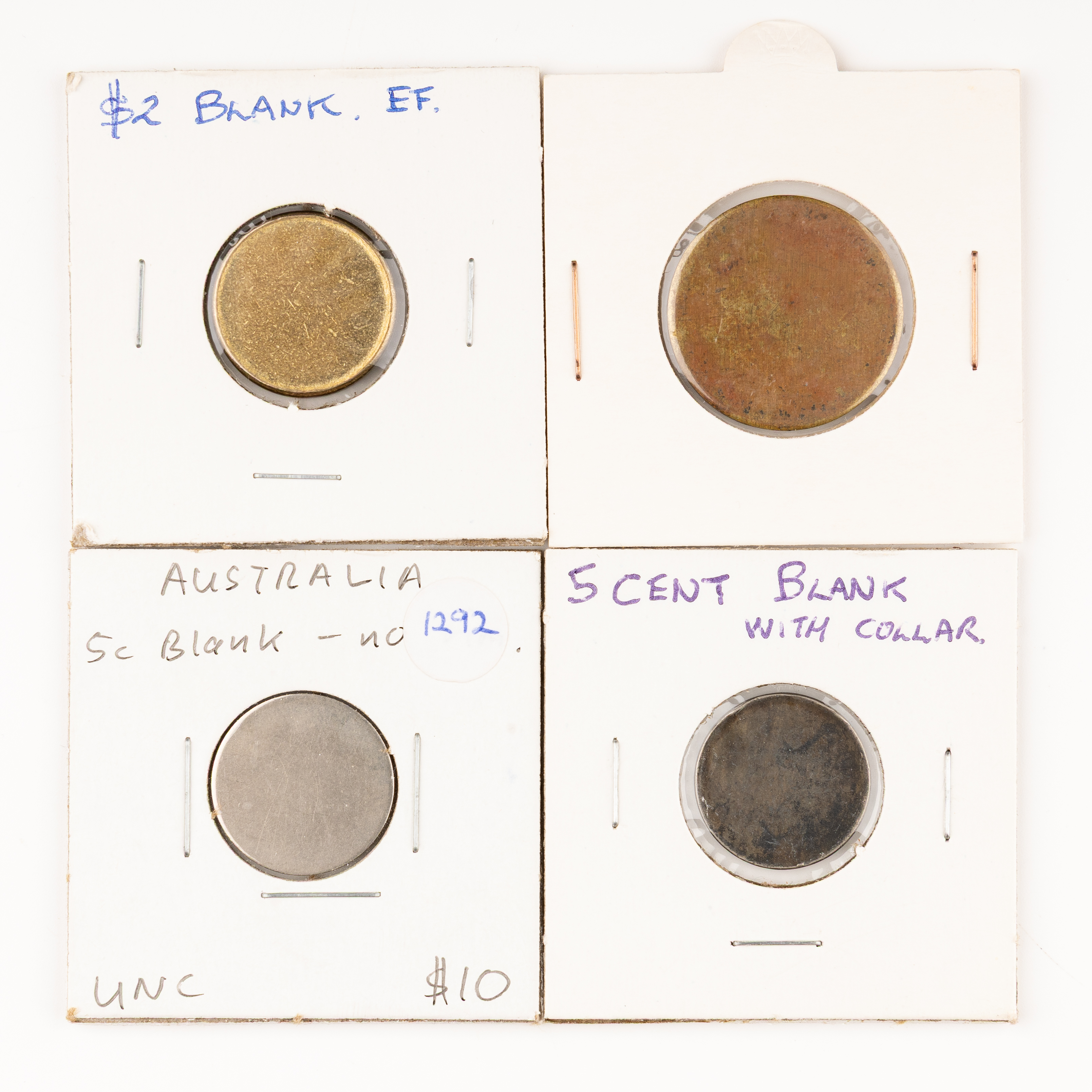 Planchet, Five Cents - Two Dollars, EF