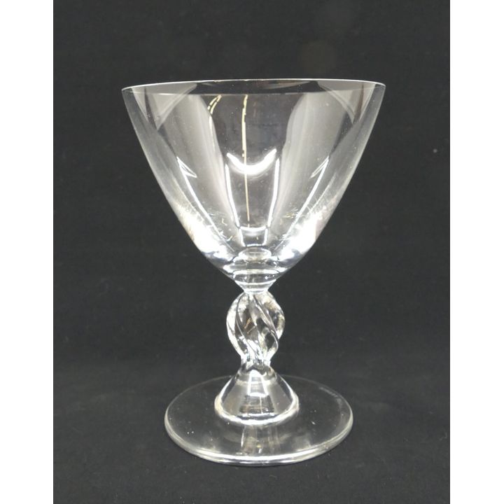 11pc Lalique Crystal 'Frejus' Twist Handle Champagne (Tall Sherbet) Glasses- 5"