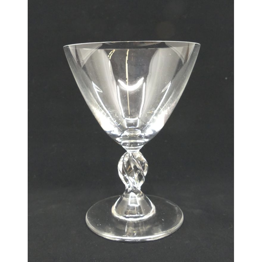 11pc Lalique Crystal 'Frejus' Twist Handle Champagne (Tall Sherbet) Glasses- 5"