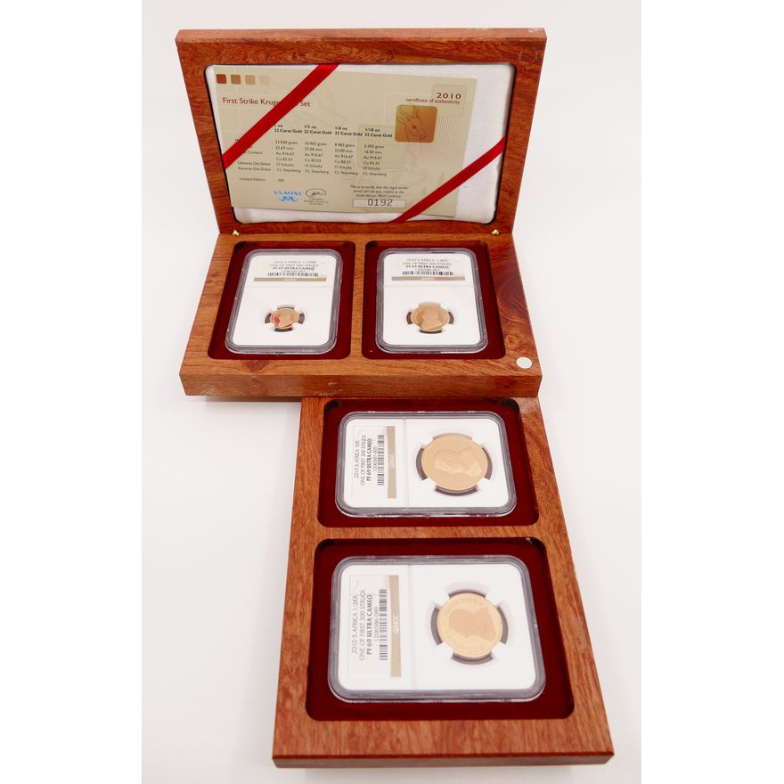 South Africa Gold First Strike Proof Krugerrand Set 2010, NGC PF69 Ultra Cameo