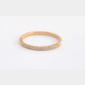 PERFECT MATCH YELLOW GOLD RING WITH 17 DIAMONDS 0.09CT COLOUR KL CLARITY SI