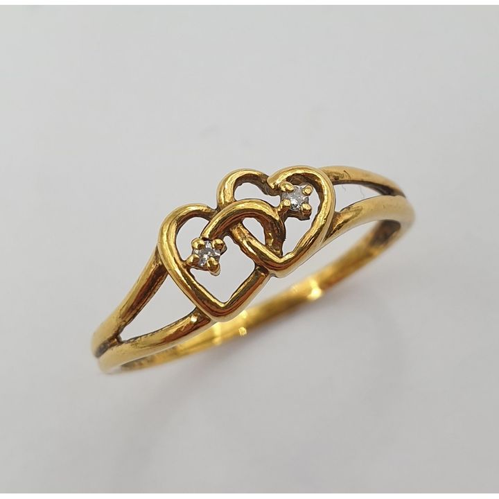 9ct Y/G Interlocking Heart Ring