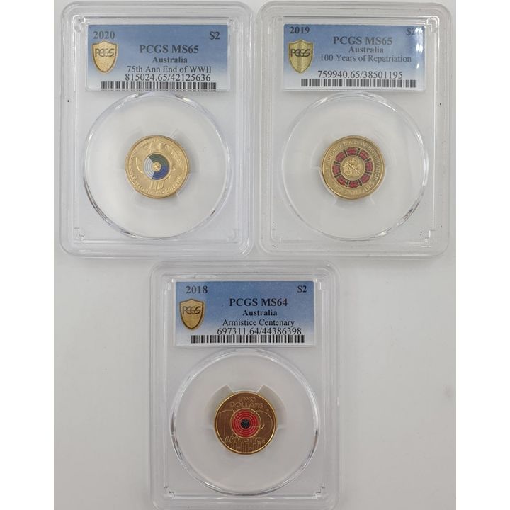 PCGS Graded $2 Coins (x3)