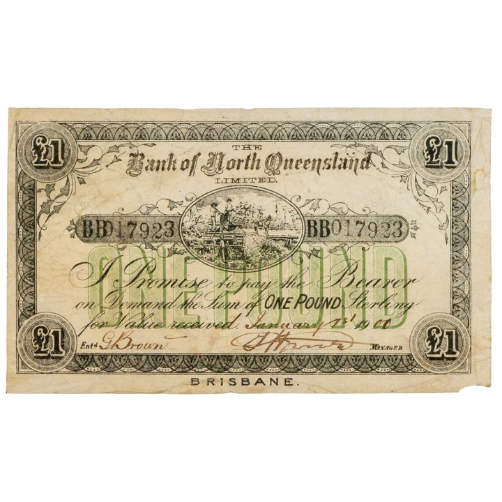 Bank of Queensland, One Pound, 1st Jan 1900
