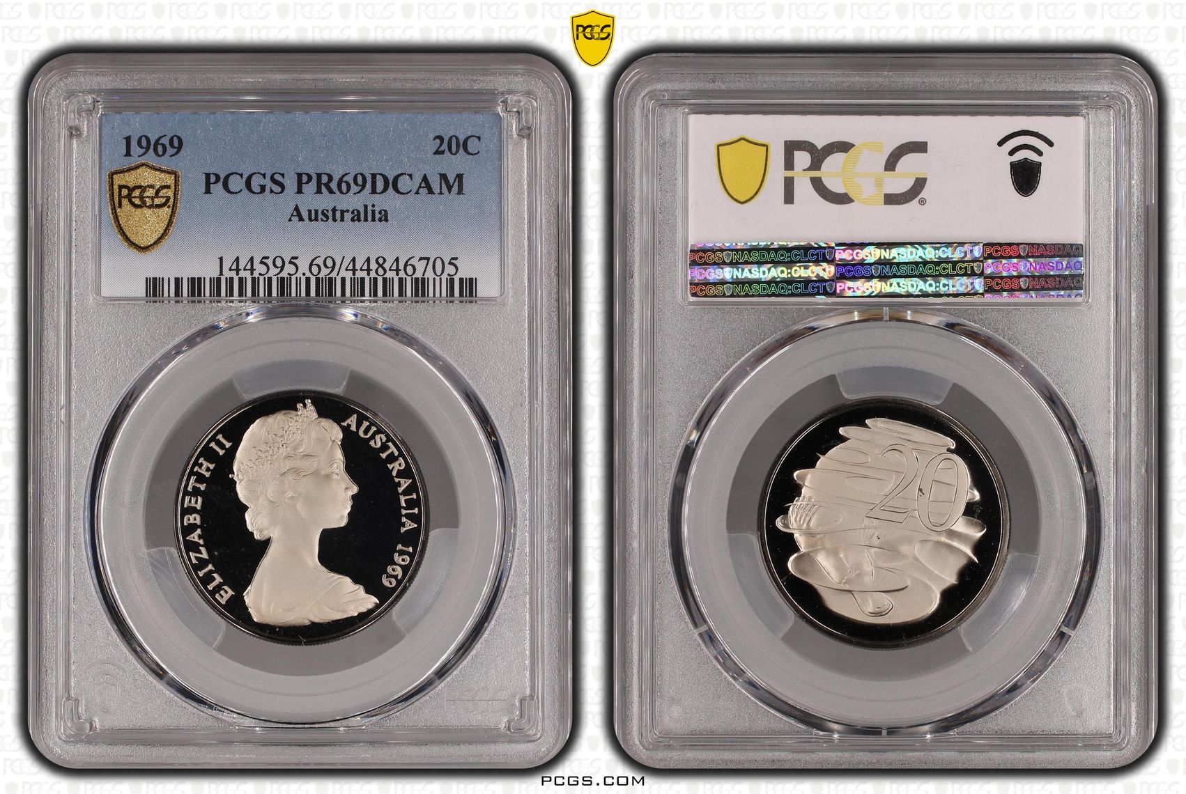 1969 Australia Twenty Cent, 20c PCGS - PR69DCAM -705