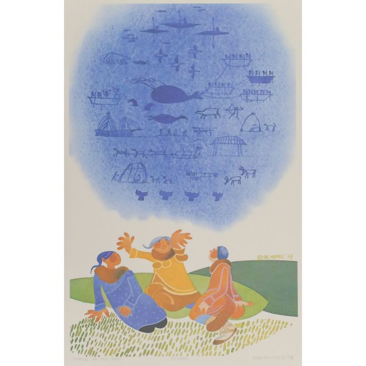 Rie Munoz ''Stories of the Past'' 1978 Signed Print 15.75'' x 11'' Sheet.