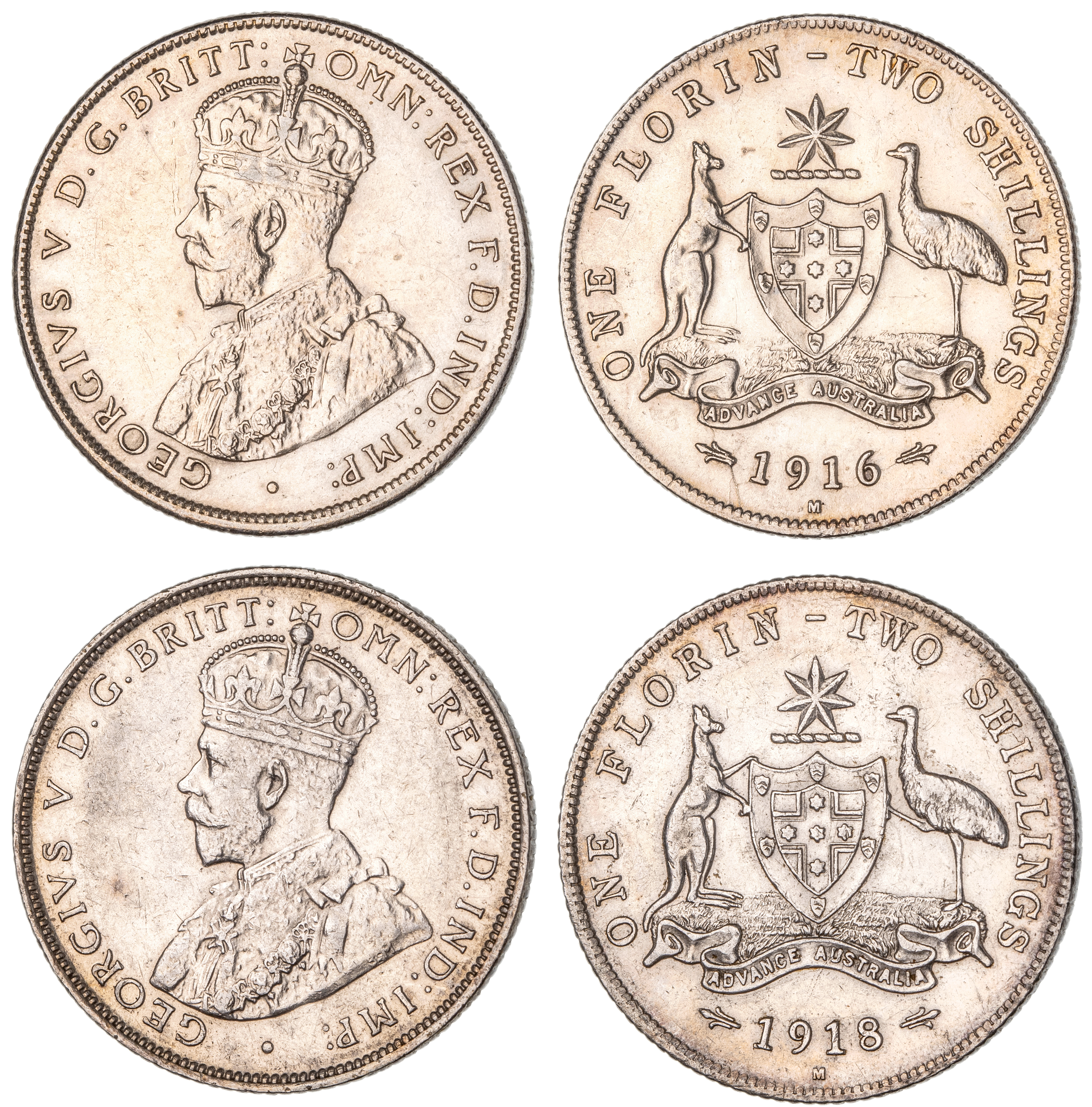 George V, Florin, 1916, aEF