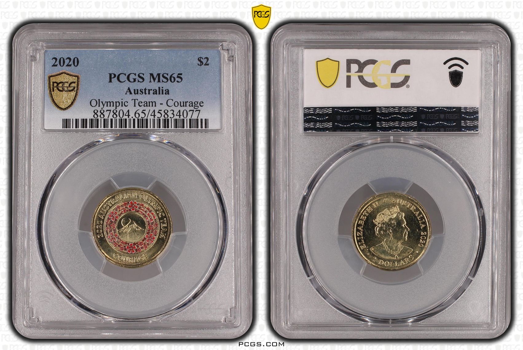 Olympic Team - Courage, Two Dollar, 2020, PCGS MS65