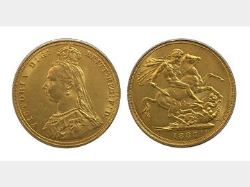1887 VICTORIA JUBILEE HEAD LONDON MINT GOLD SOVEREIGN