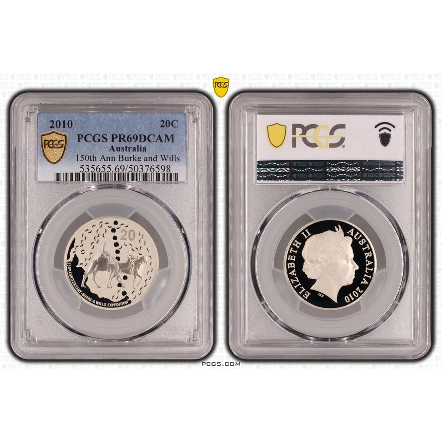 150th Ann Burke and Wills, Twenty Cent, 2010, PCGS PR69DCAM