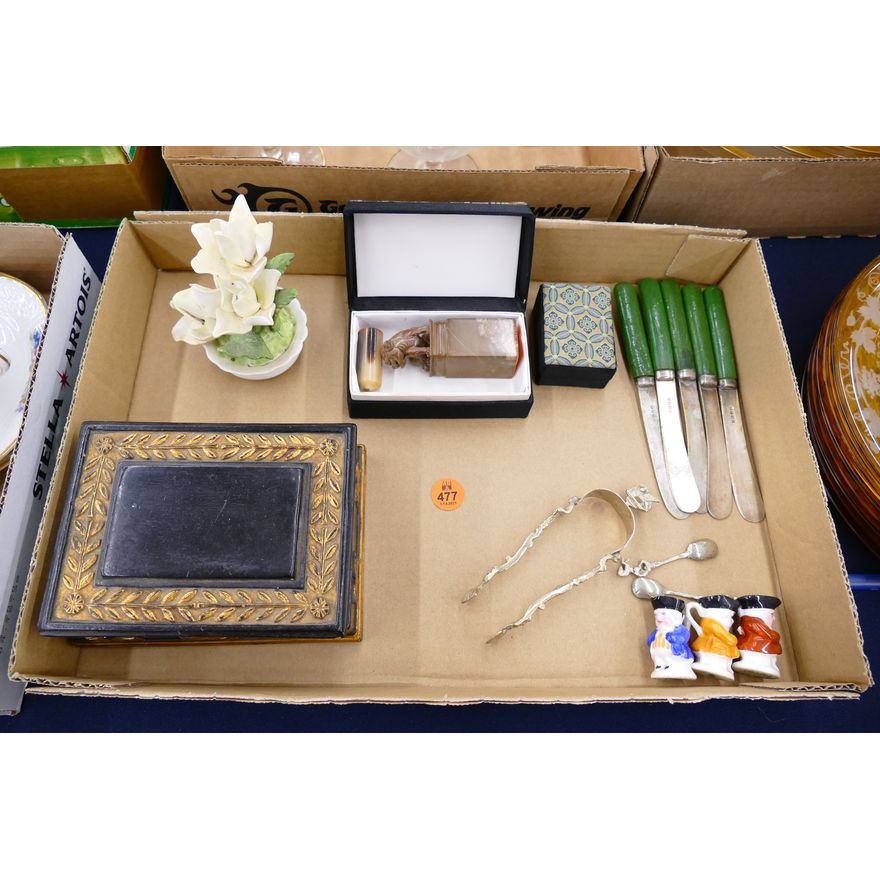 Box Old Desk Items Etc