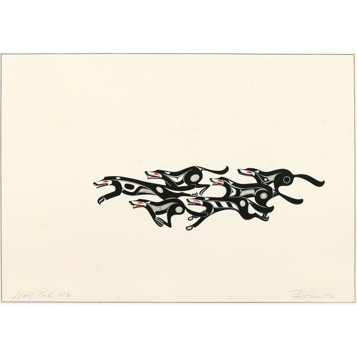 Barry Herem ''Wolf Pack'' 1989 Signed Lithograph 22''x30'' Sheet