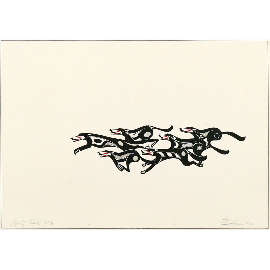 Barry Herem ''Wolf Pack'' 1989 Signed Lithograph 22''x30'' Sheet