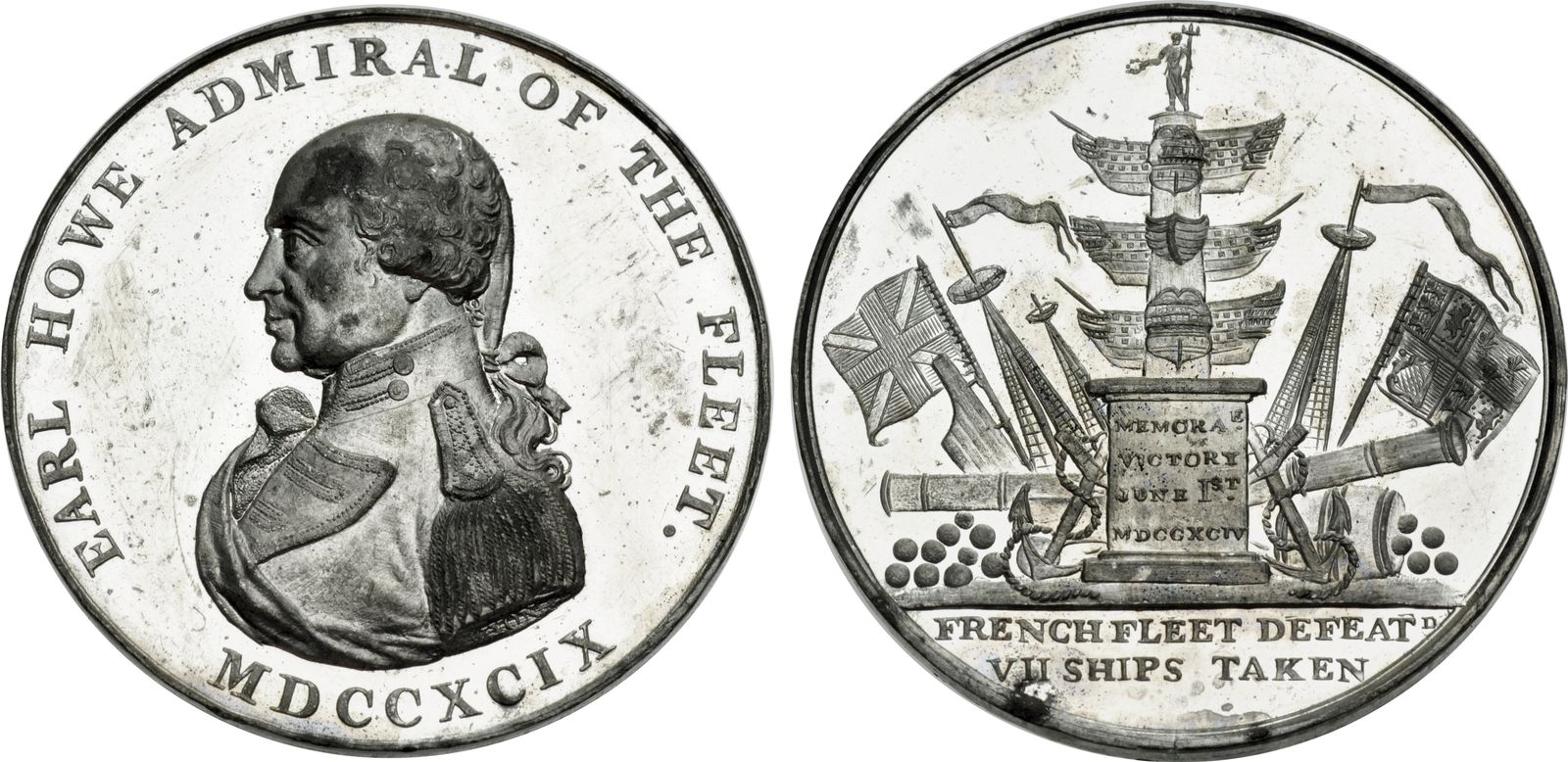 Max Howe HANOVER. Richard, Earl Howe, admiral. 1725-1799. WM Medal (38mm, 22.75 ...