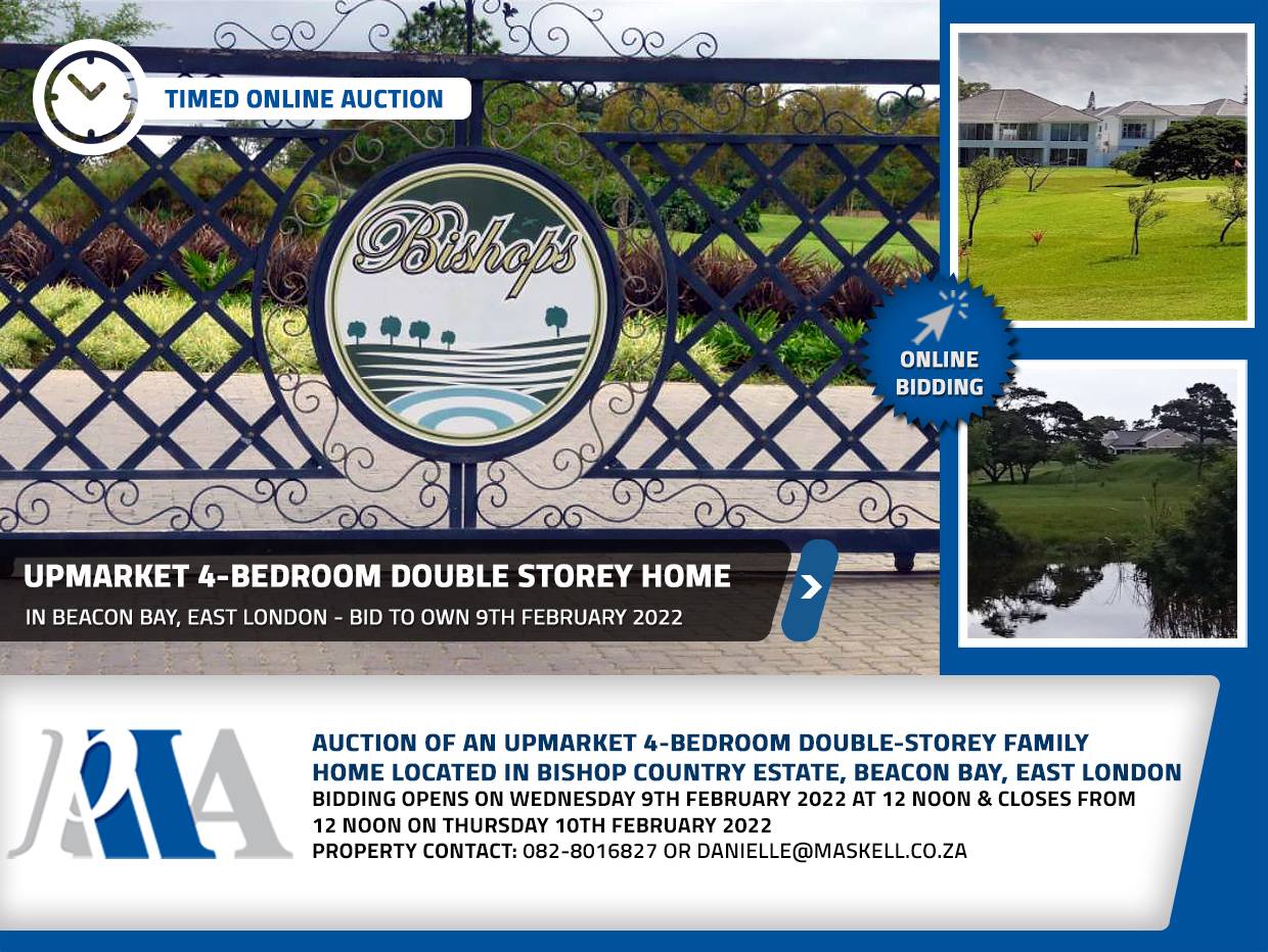 Urgent auction of an upmarket 4bedroom doublestorey family home