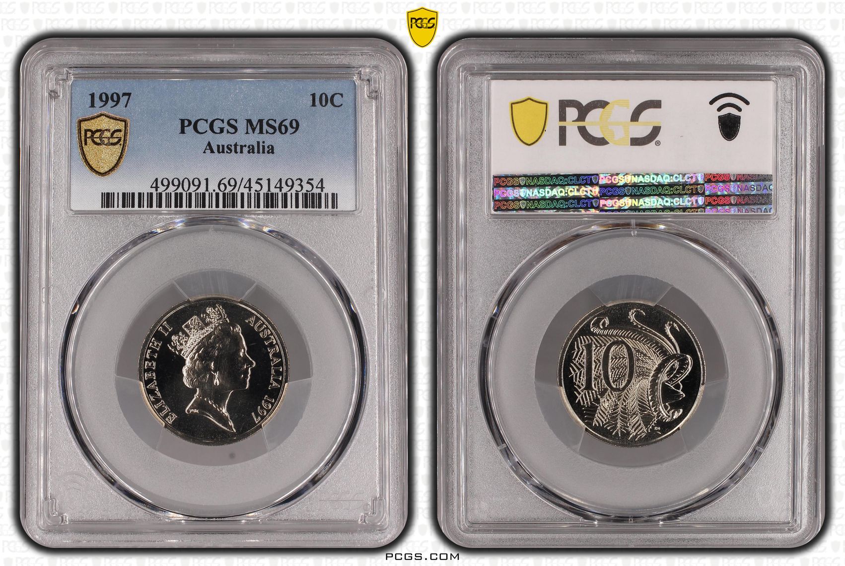 1997 Australia Ten Cent, 10c PCGS - MS69 POP 1/0 -354