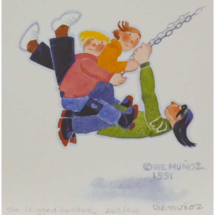 Rie Munoz "Six-Legged Spider" 1991 Signed Print 11" x 9.5" Sheet.