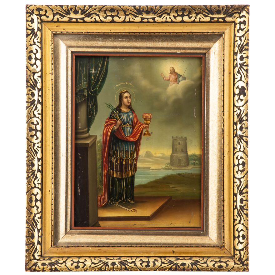 Ikona - Św. Barbara, Rosja, 2 poł XIX w.