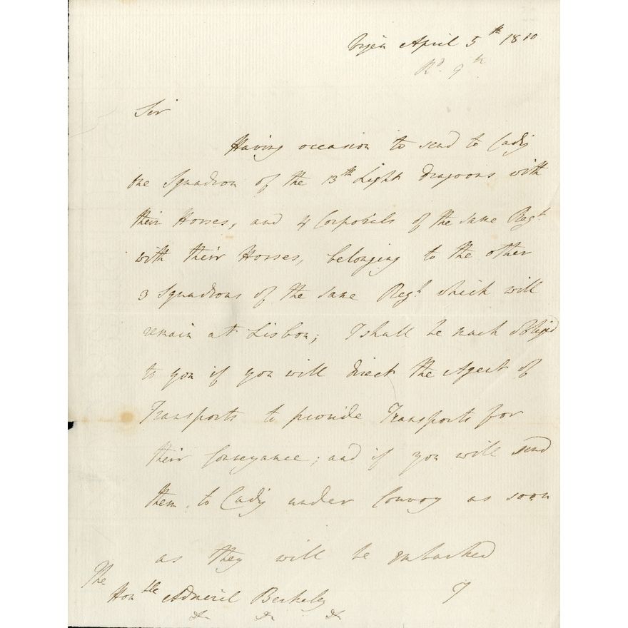 Sir Arthur Wellesley, 1st Duke of Wellington, autograph letter ...
