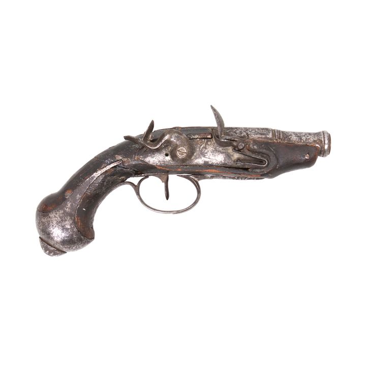 PISTOLET SKAŁKOWY PODRÓŻNY, EUROPA, XVIII W.