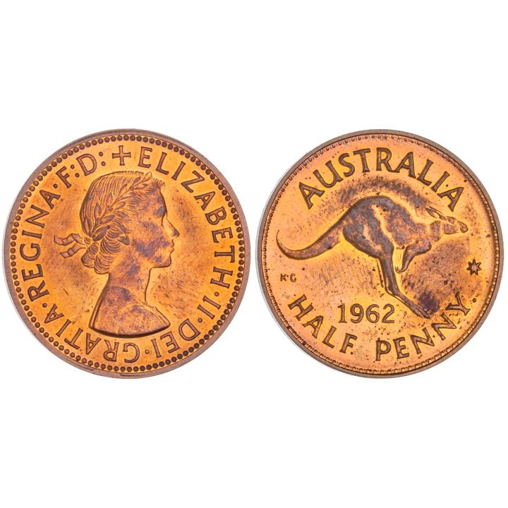 Proof Halfpenny, 1962-Y., aFDC