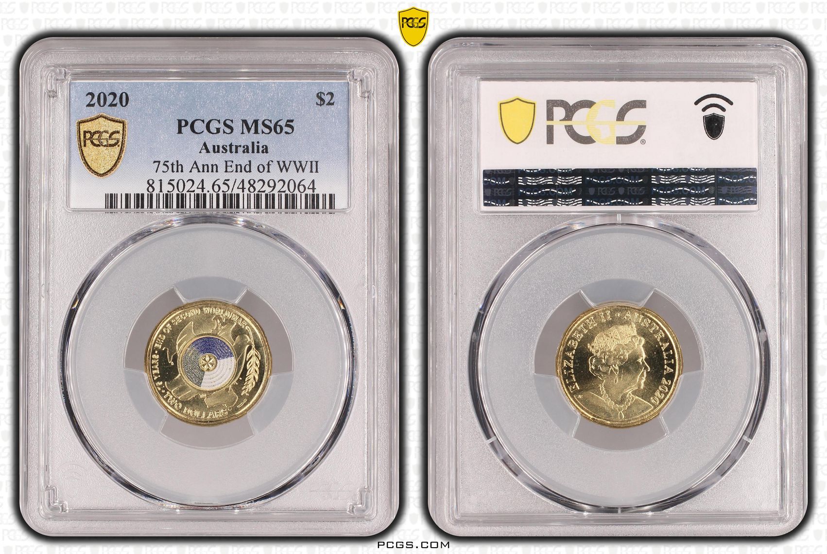 75th Ann End of WWII Colorized , Two Dollar, 2020, PCGS MS65
