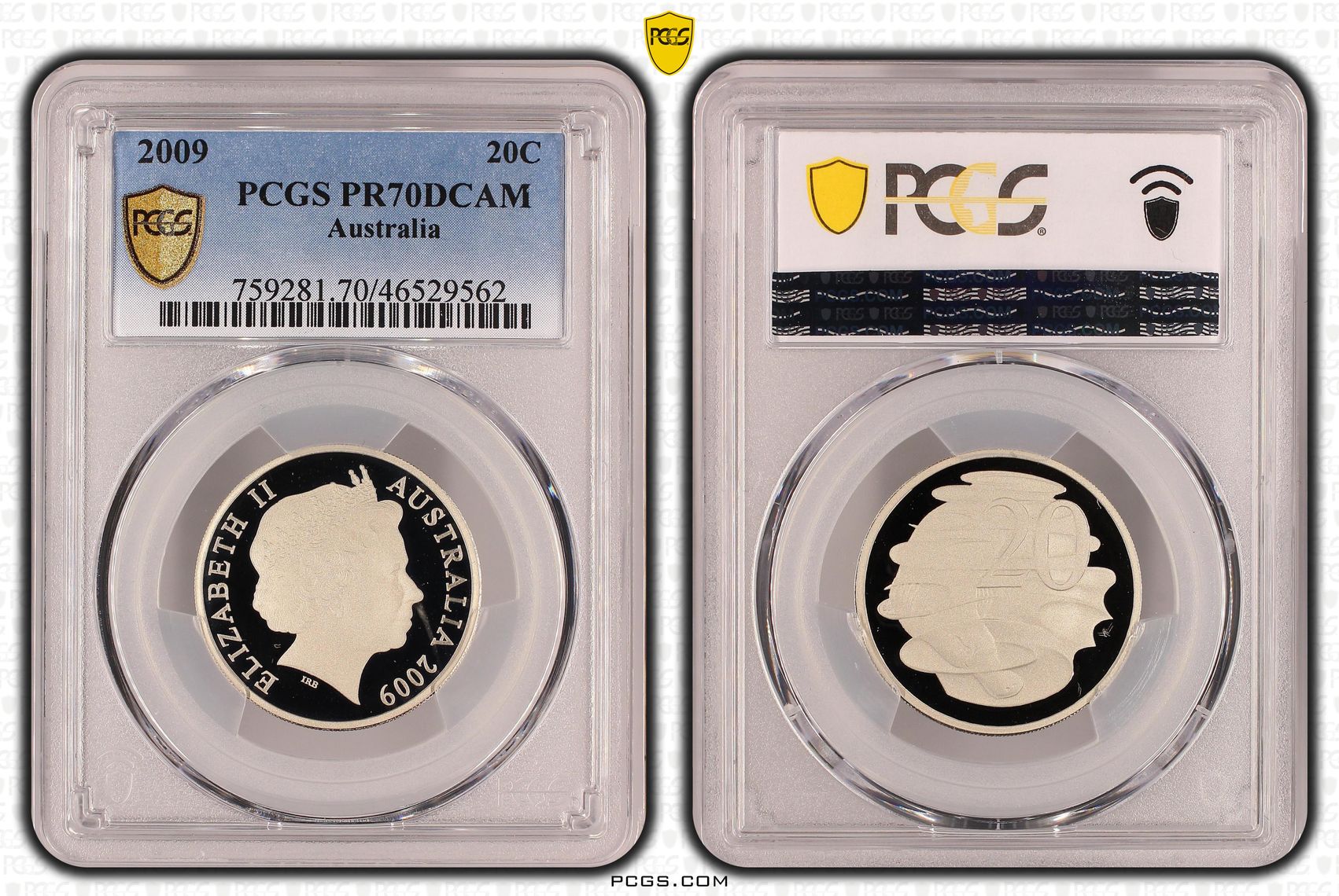 Elizabeth II, Twenty Cent, 2009, PCGS PR70DCAM