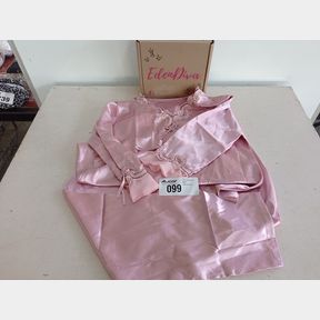 EDENDIVA S QUALITY LONG SLEEVE SILK PAJAMA SET TWO PIECE SET - PINK - PINK - S-M -