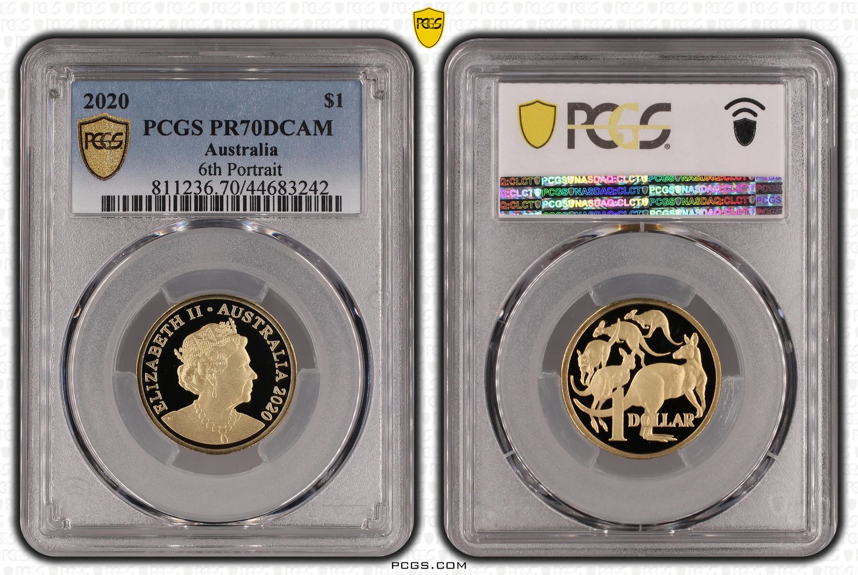 2020 Australia One Dollar, $1 6th Portrait PCGS - PR70DCAM POP 57/0 -242