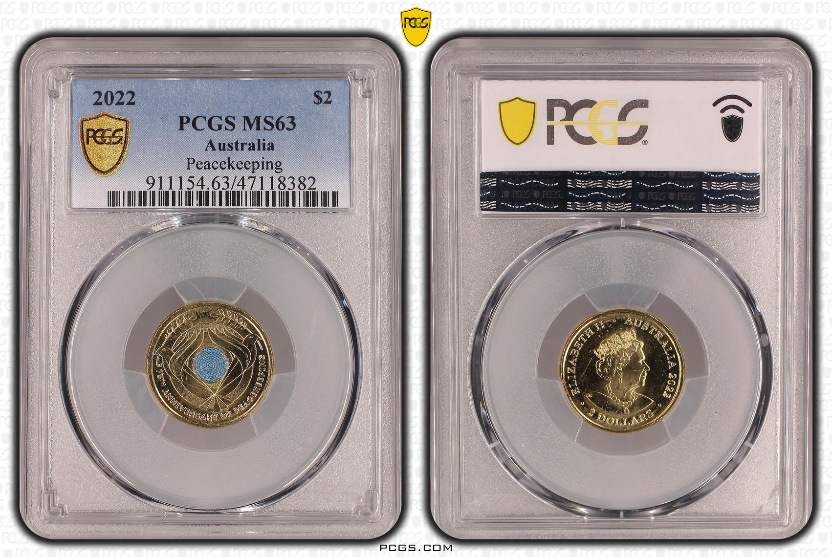 Elizabeth II, Peacekeeping, Two Dollar, 2022, PCGS MS63