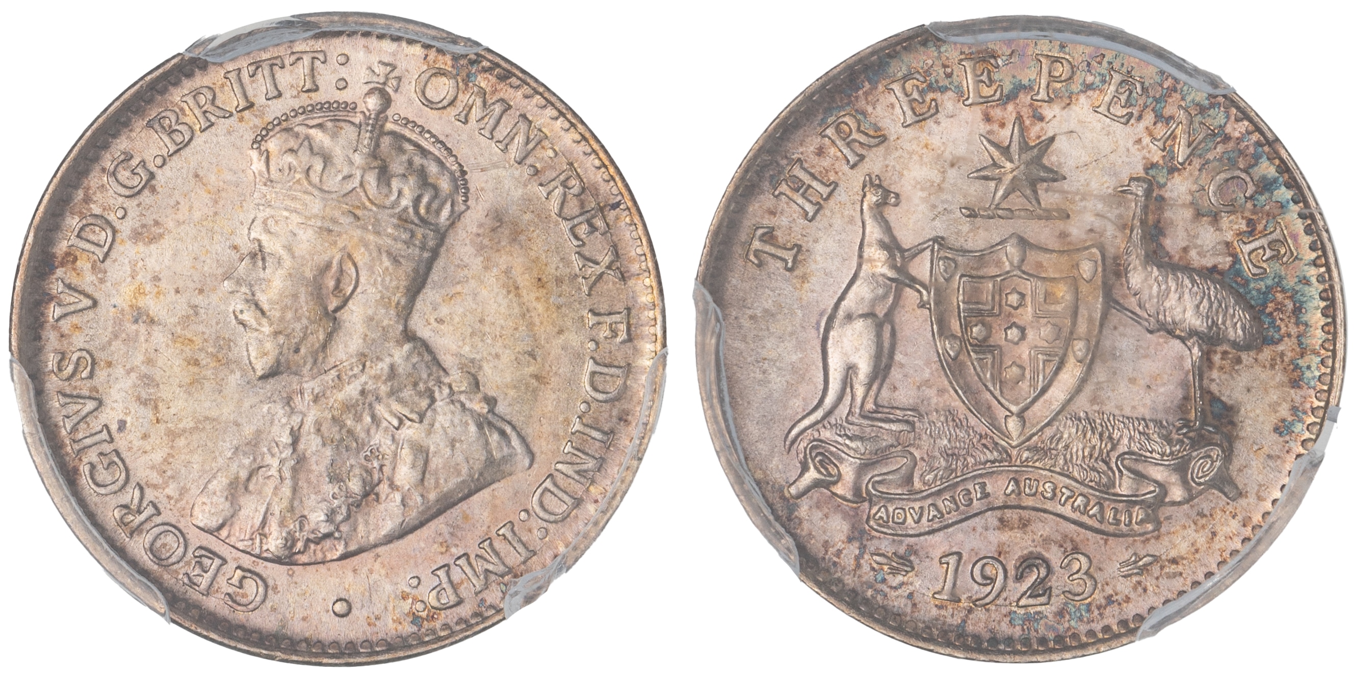 George V, Threepence, 1923, PCGS MS64