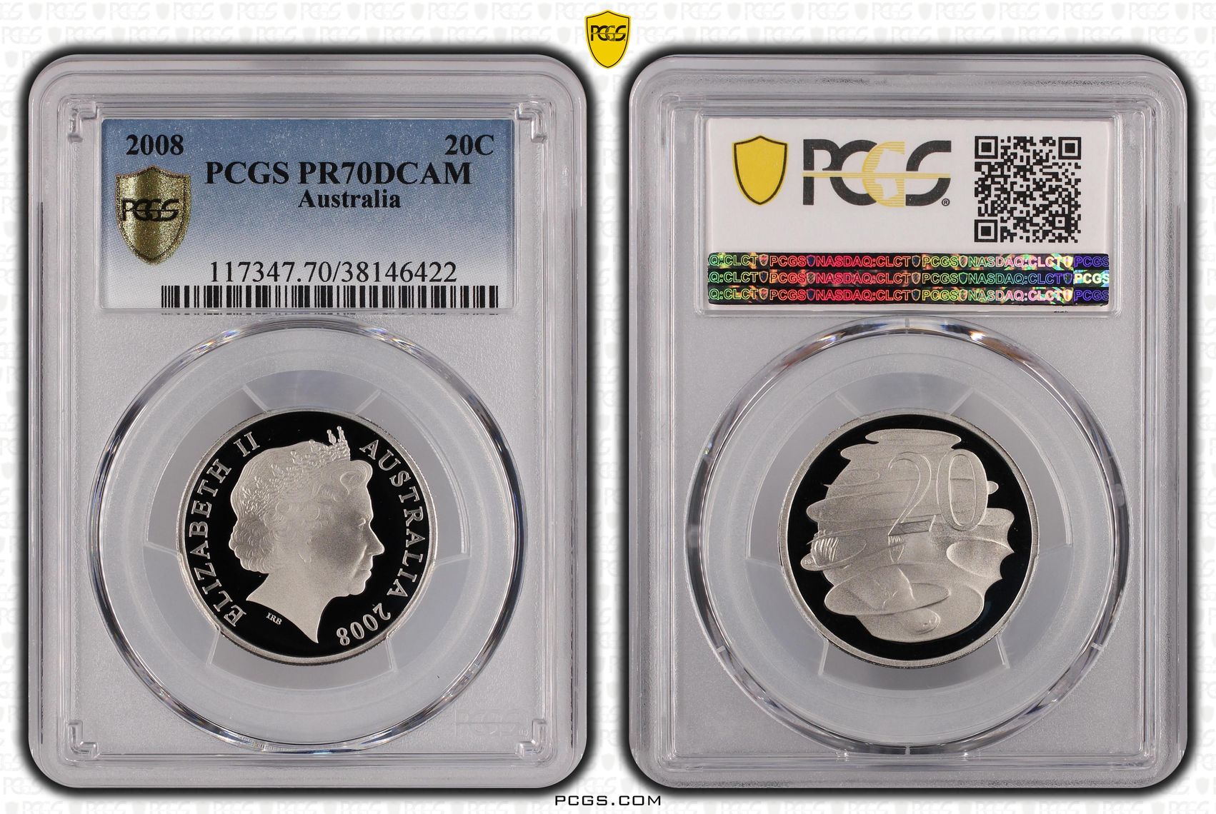 2008 Australia Twenty Cent, 20c Proof PCGS - PR70DCAM POP 48/0 -422