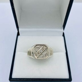 CHUNKY 925 SILVER MENS SIGNET RING - SIZE U.5 - 4.29G - 50691/198