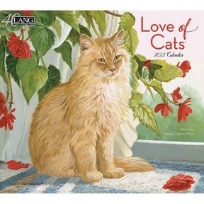 2022 WALL CALENDAR 12 MONTH 13.4"X24" LOVE OF CATS - LANG