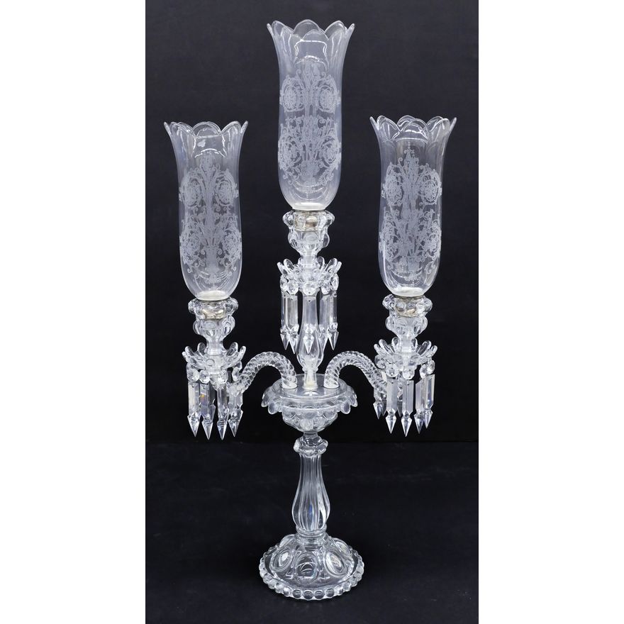 Antique Baccarat Glass Candelabra