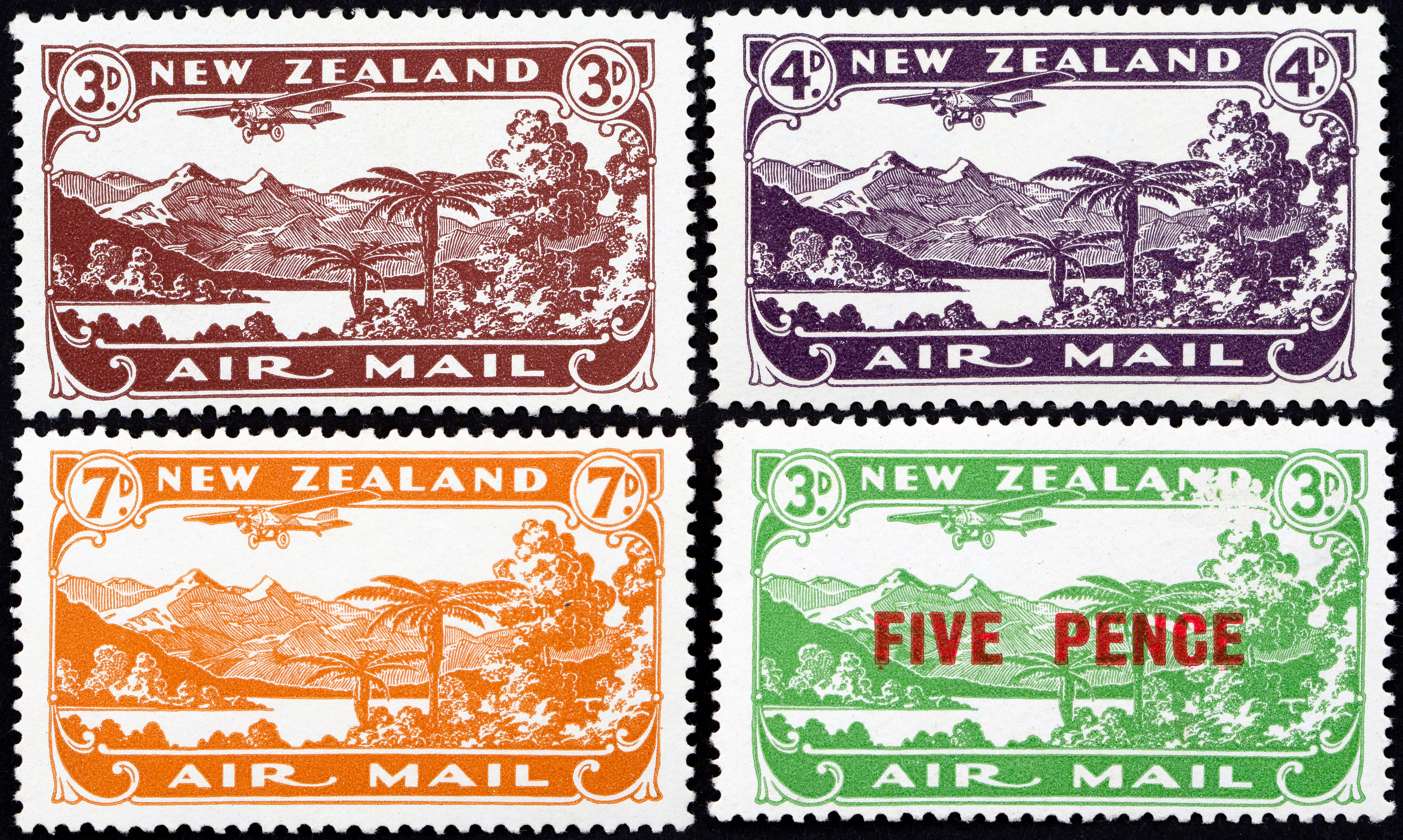 New Zealand, Airmails, 1931, Fine