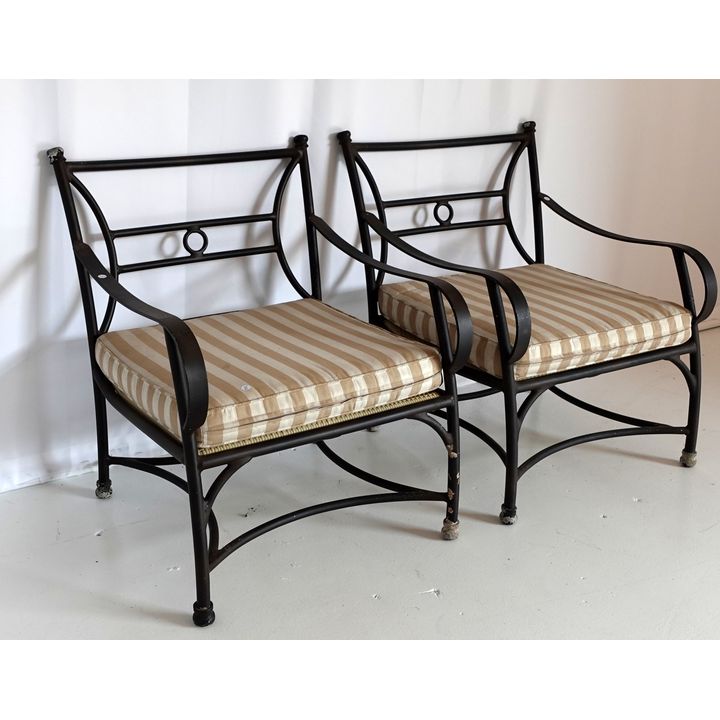 PAIR OF METAL PATIO CHAIRS