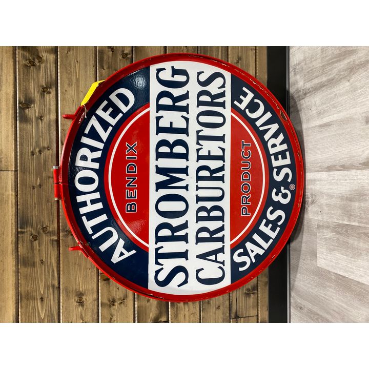 36" Stromberg Carburetors Authorized Sales & Service Double Sided Porcelain Sign TAC 9 & 8.5
