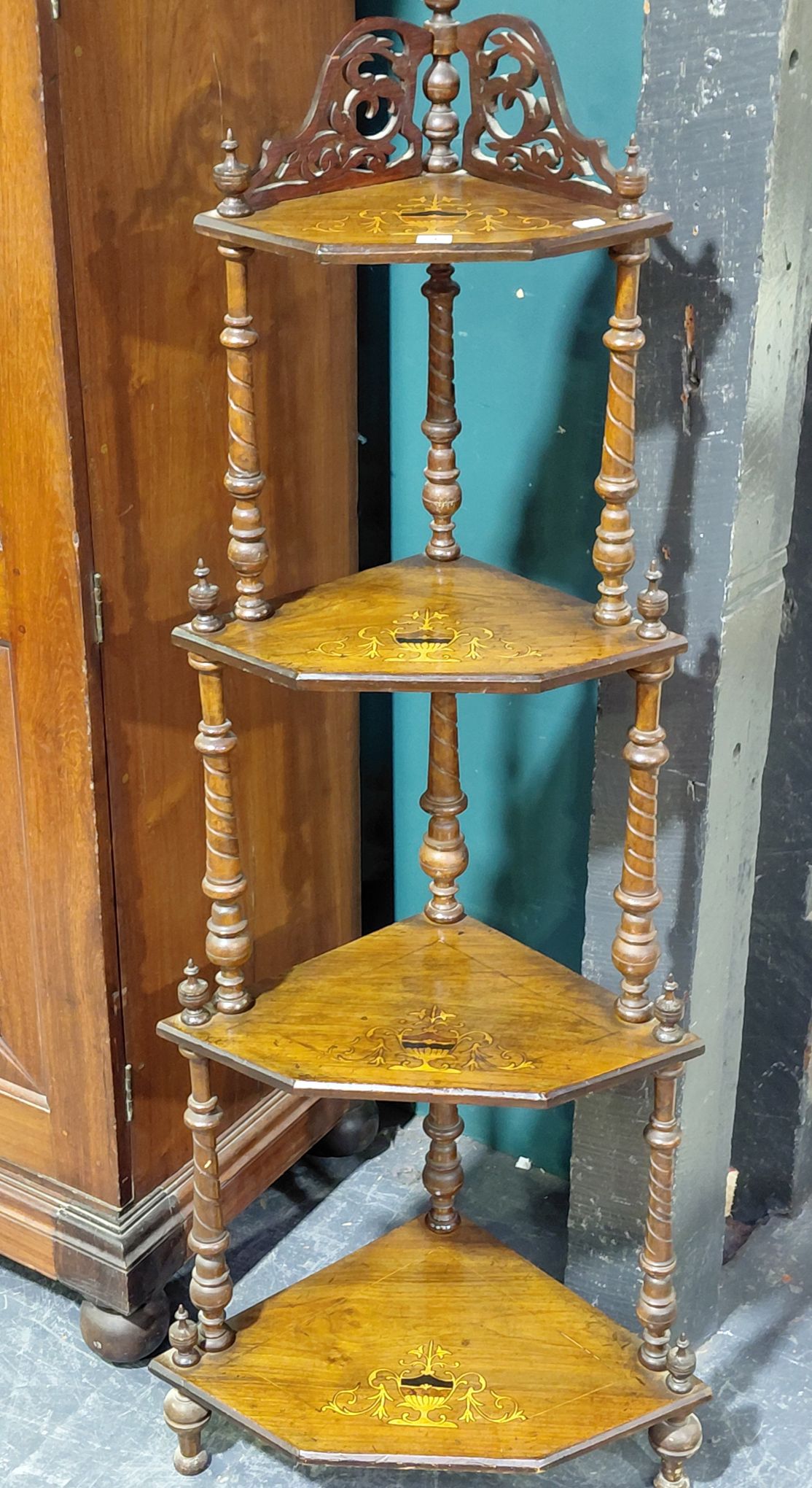 643 · A VICTORIAN WALNUT WHAT-NOT