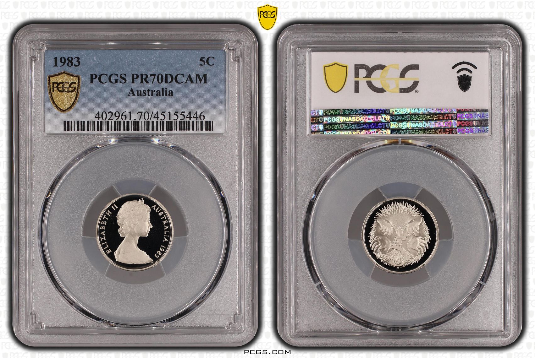 Elizabeth II, Five Cent, 1983, PCGS PR 70DCAM