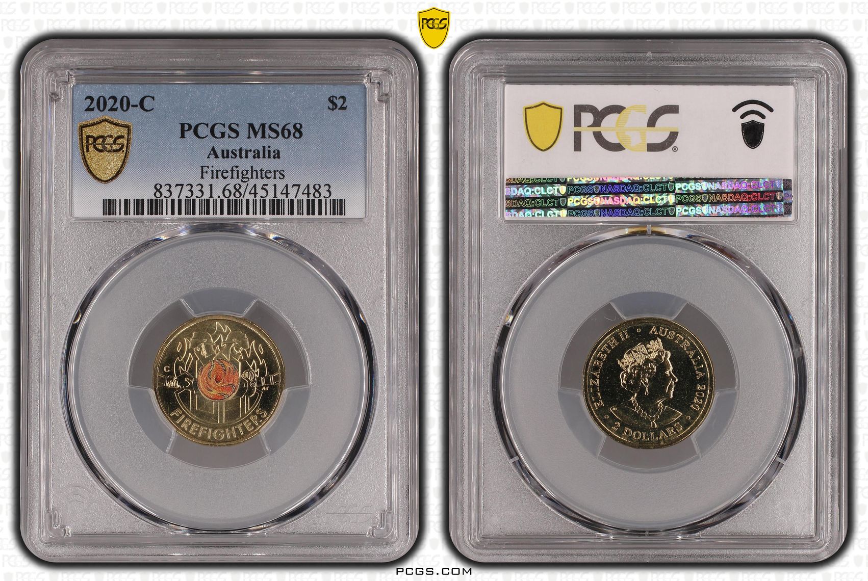 2020-C Australia Two Dollar, $2 Firefighters PCGS - MS68 -483