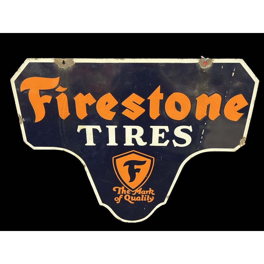 Firestone Tires Die Cut Porcelain Sign